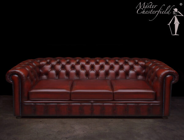 chesterfield leeds 242cm breed oxblood red antique rood