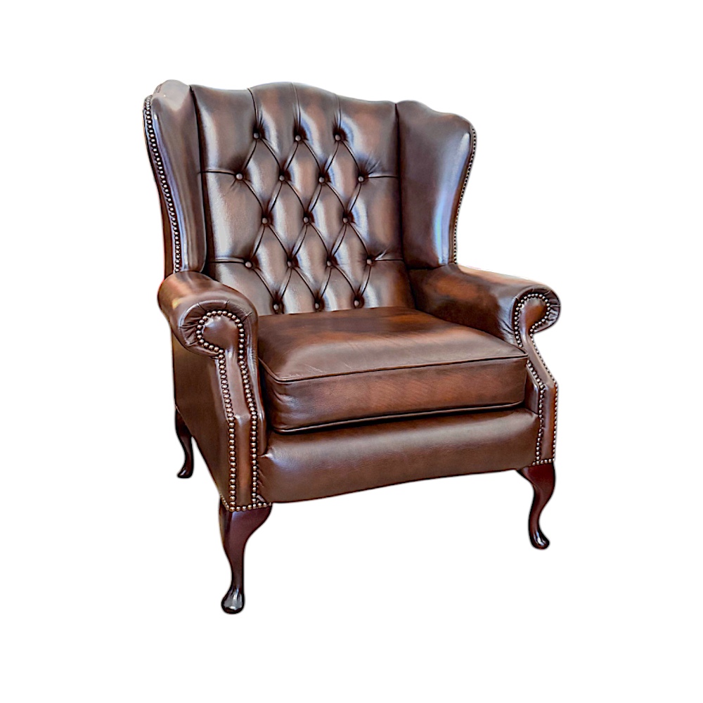 classic chesterfield queen anne antique brown