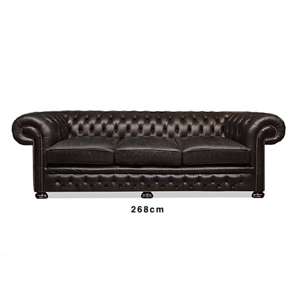 google chesterfield sofa 268cm black bristol