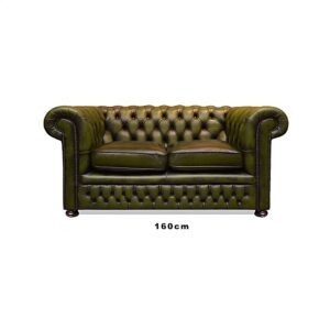 google chesterfield restored two person green antique green