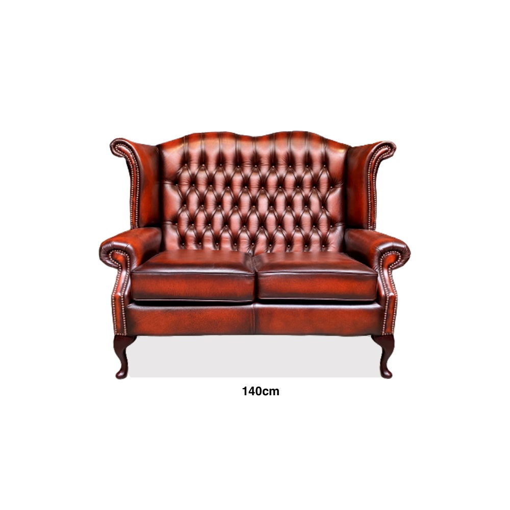 google-chesterfield highback sofa queen anne scroll chestnut rust twee persoons