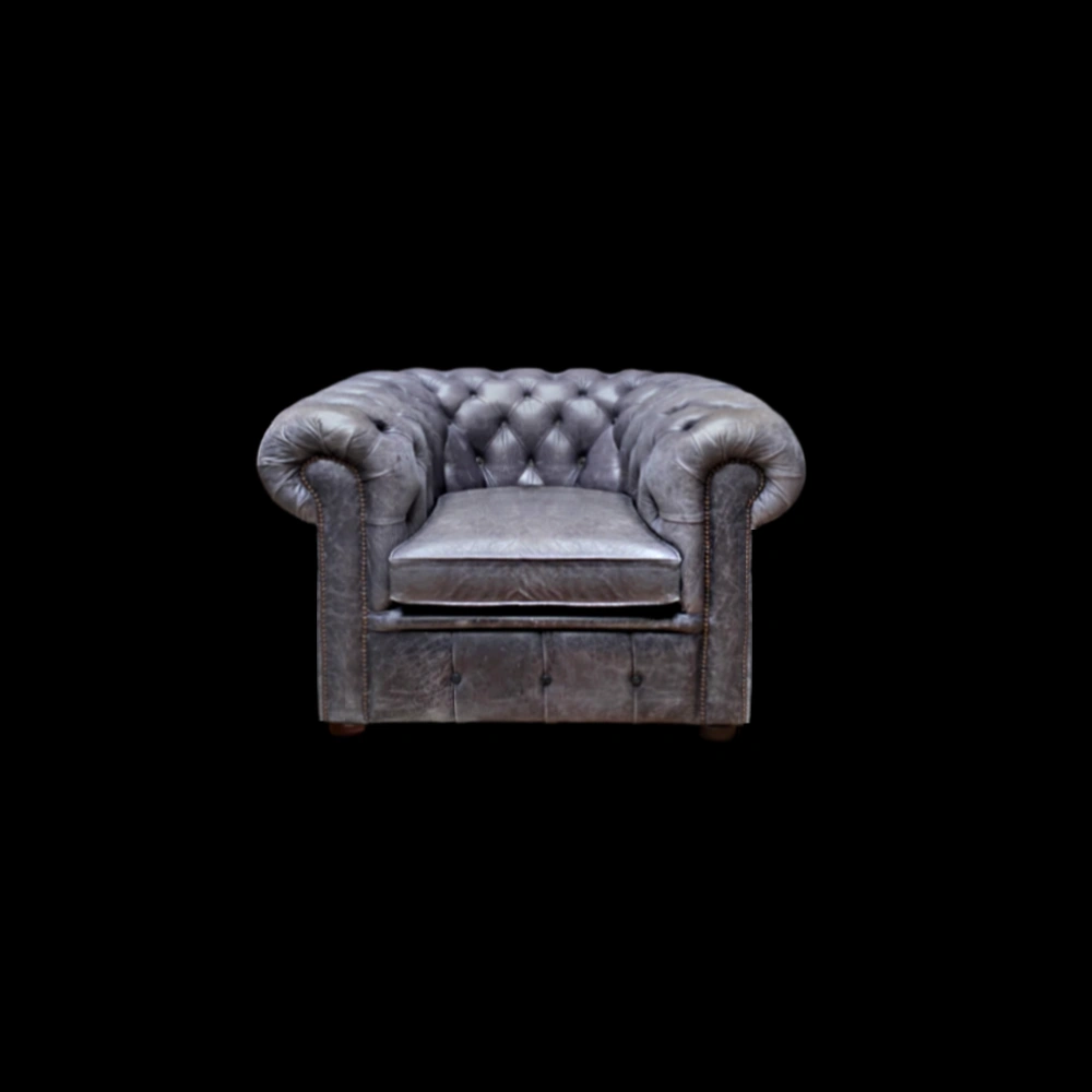 One of a kind Chesterfield fauteuil Silverback grey inruil | Verkocht