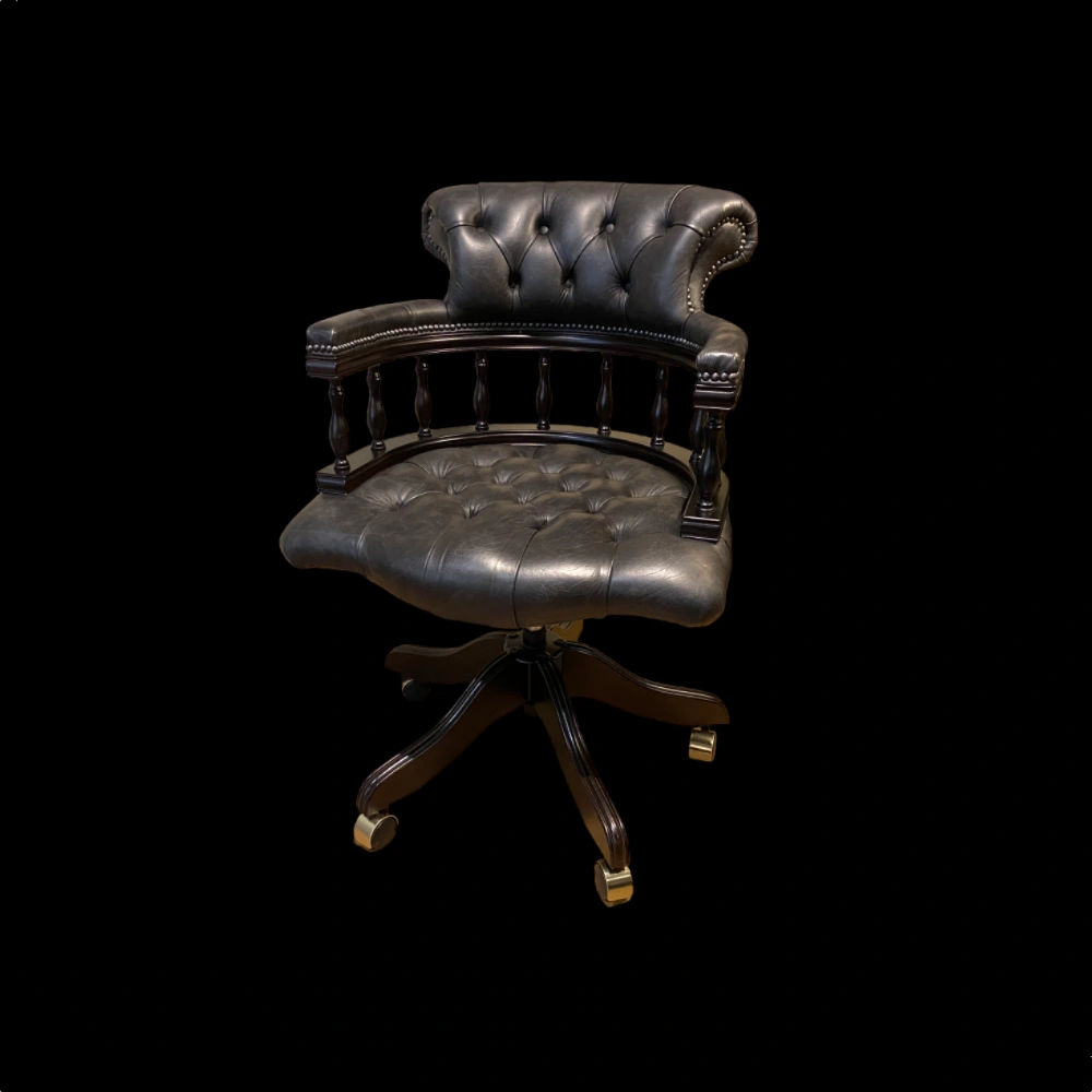 Captain's swivel Chair  vintage zwart € 1290,-