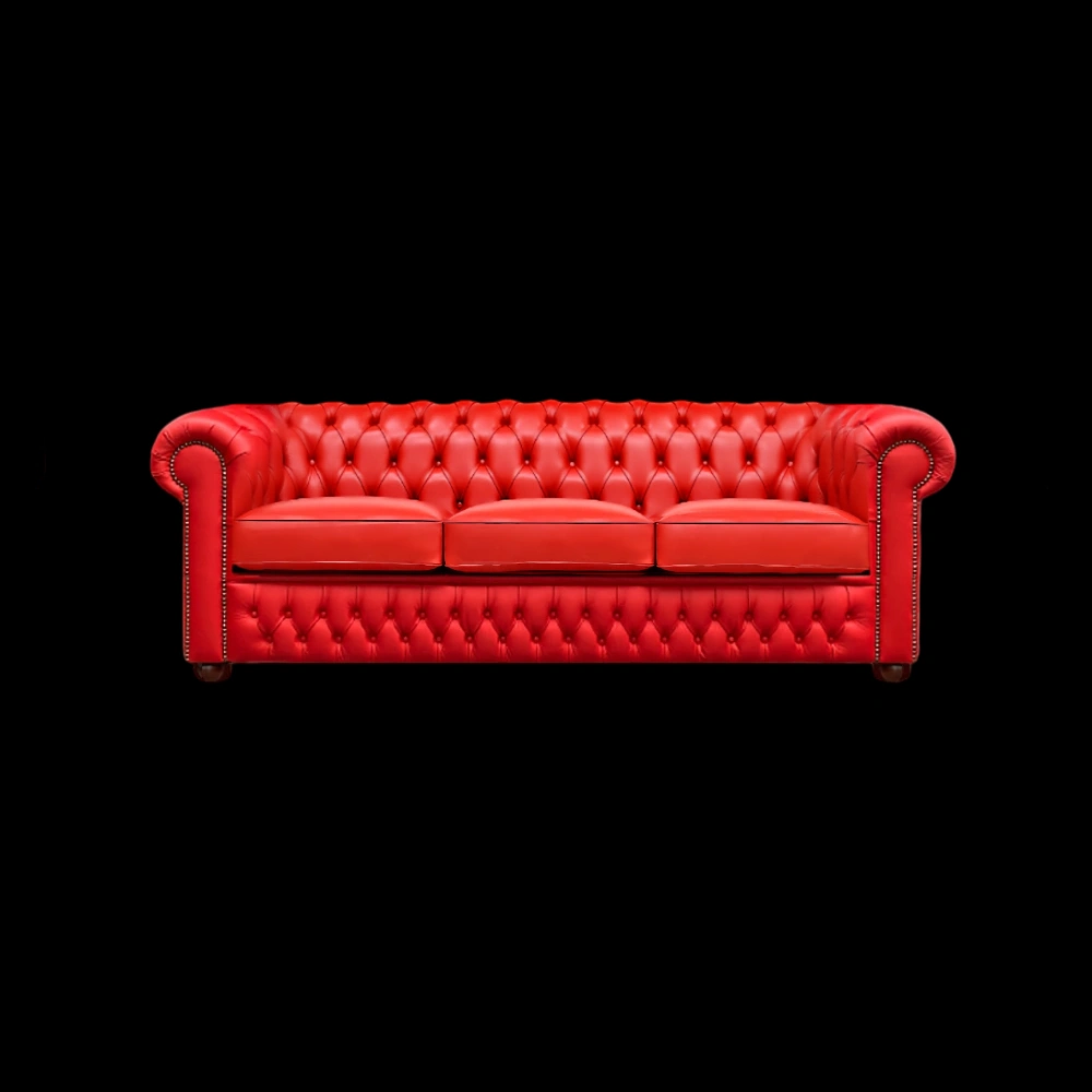 Chesterfield Flemming 189cm drie persoons rood Direct leverbaar