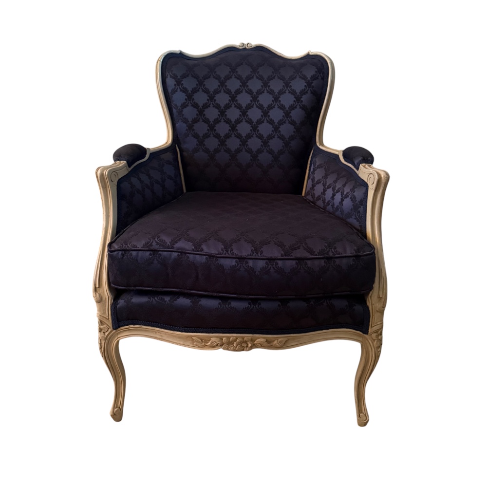 louis XVI fauteuil inktblauw front